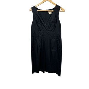 Michael Kors Women's Black Sleeveless V-Neck Knee Length Dress Size 12